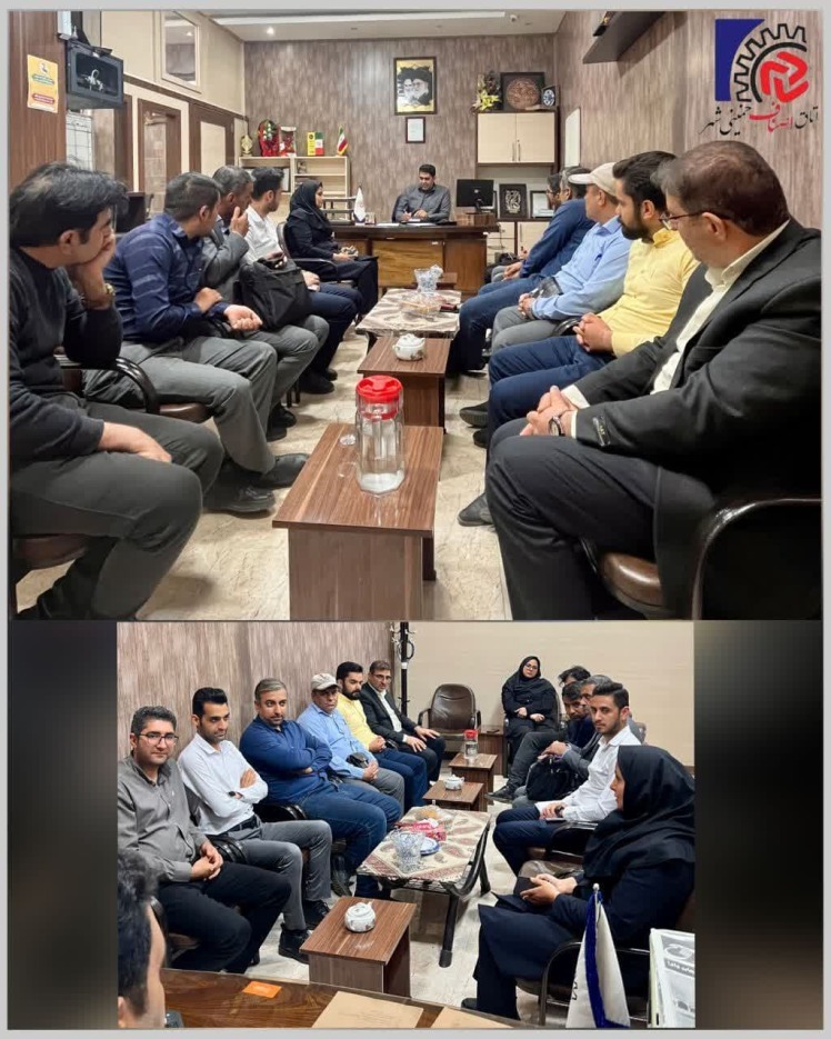 نشست رئیس اتاق اصناف شهرستان خمینی‌شهر با حضور کارمندان و بازرسان واحد بازرسی و نظارت در محل اتاق اصناف